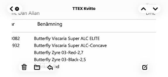 Butterfly Viscaria Super ALC bordtennisracket konkav röd/svart
