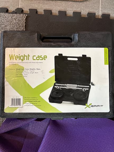 X-erfit Weight Case hantelset med vikter i väska