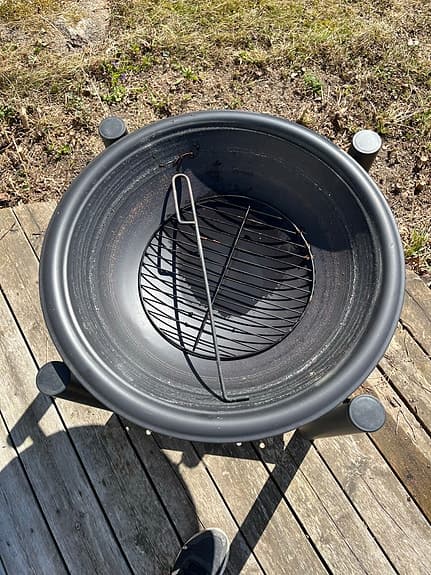 Eldstad eldfat med gnistskydd i metall