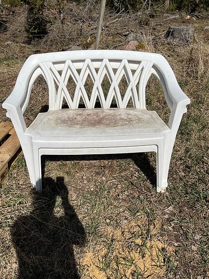 Trädgårdsbänk plast vit