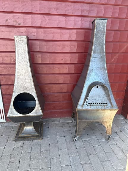 Terassvärmare vedeldade