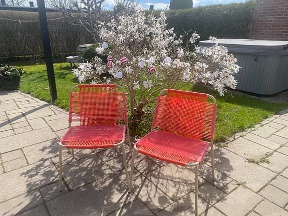 Trädgårdsstolar orange plast/metall