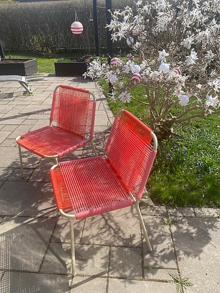 Trädgårdsstolar orange plast/metall