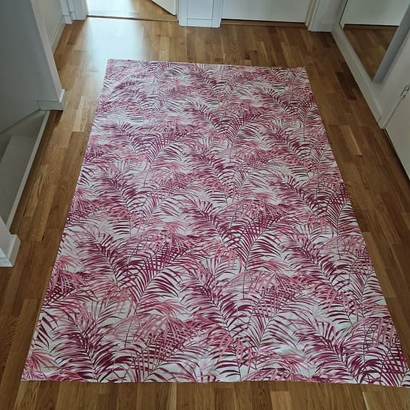 Tyg bomull rosa blad 280 x 200