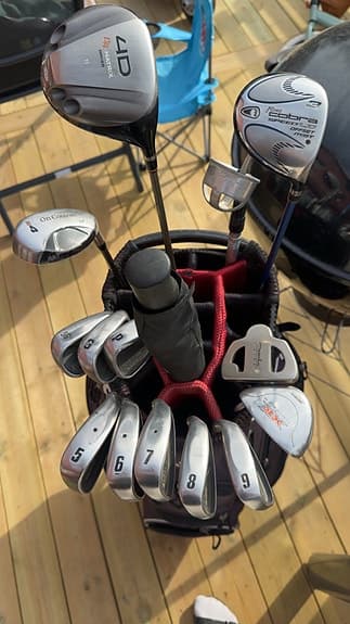Golfset cobra + vagn o garmin klocka