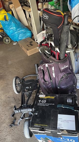 Golfset cobra + vagn o garmin klocka