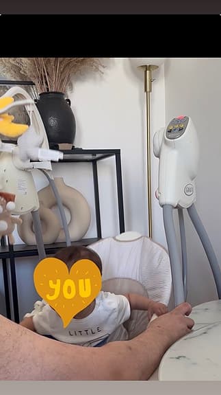 Baby Graco babysitter med gungfunktion vit och brun