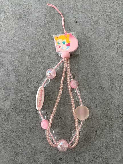 Original Popmart Baby Molly Väskberlock med rosa pärlor