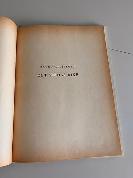 Bruno Liljefors Det vildas rike bok 1941 på