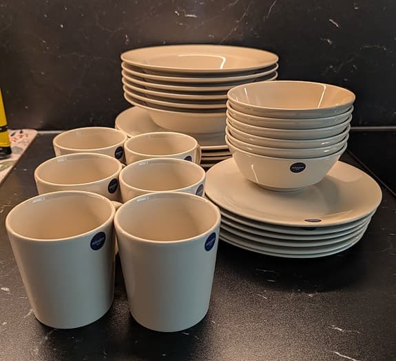Arabia Sand - Tallrik, djup tallrik, skål, mugg, assiett - 6, 12 eller 18 st