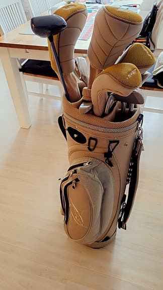 Golfset med bag och vagn beige