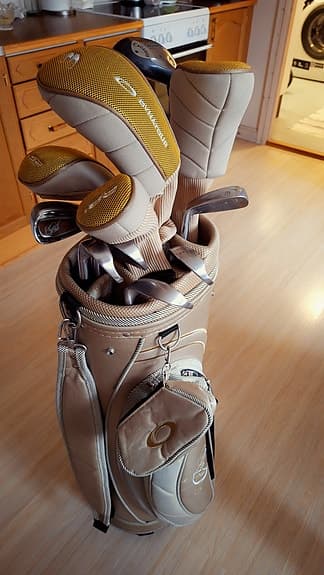 Golfset med bag och vagn beige