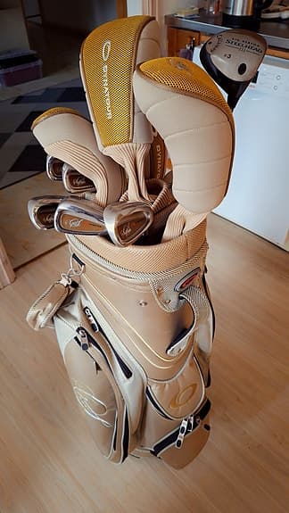 Golfset med bag och vagn beige
