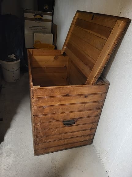 Trälåda förvaring brun