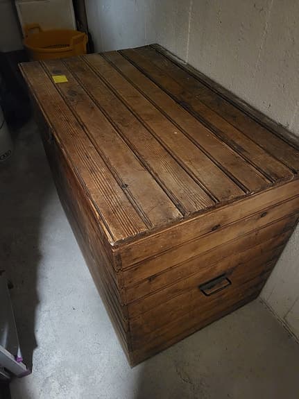 Trälåda förvaring brun