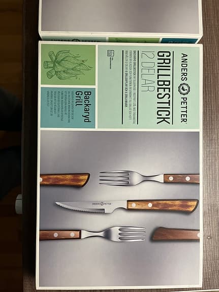Anders Petter grillbestick 12 delar. Helt oanvända.
