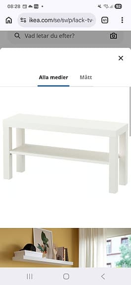 Vit bänk med hylla 90x26 cm