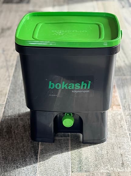 Bokashi komposthink svart/grön plast