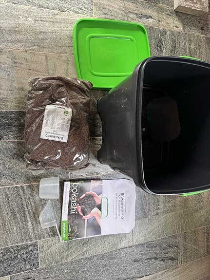 Bokashi komposthink svart/grön plast