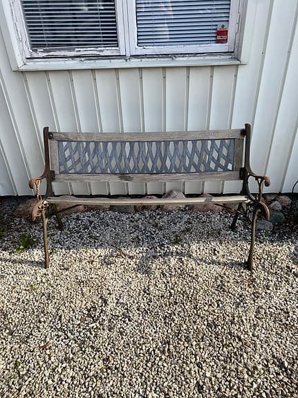 Trädgårdsbänk gjutjärn trä