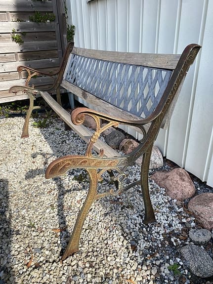 Trädgårdsbänk gjutjärn trä