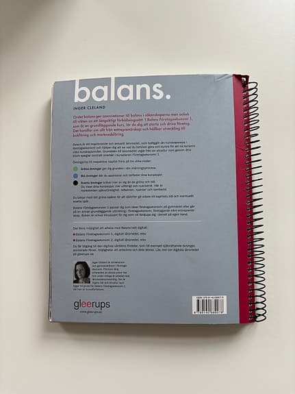 Gleerups Balans Företagsekonomi 1 Övningsbok spiralbunden