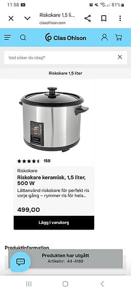 Riskokare 1,5 liter