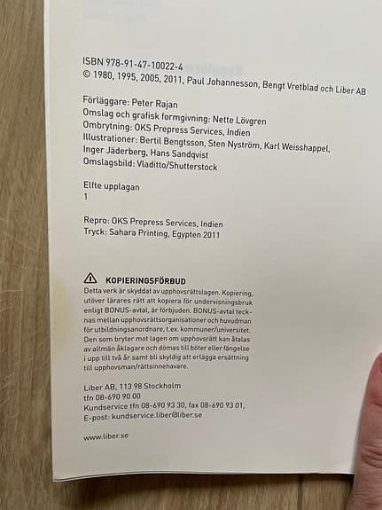 Liber Byggformler och tabeller, Johansson & Vretblad