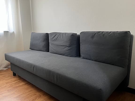 Ikea bäddsoffa grå tyg