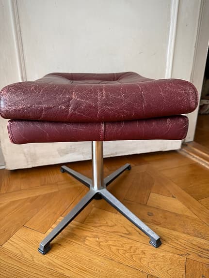 Retro Pall skinn/ metall ca 1970-tal vintage