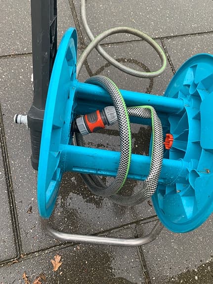 Gardena slangvagn med trädgårdsslang blå/grå