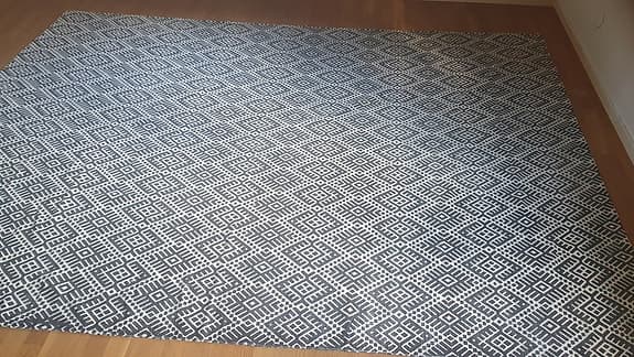 Bomullsmatta svartvit mönstrad
