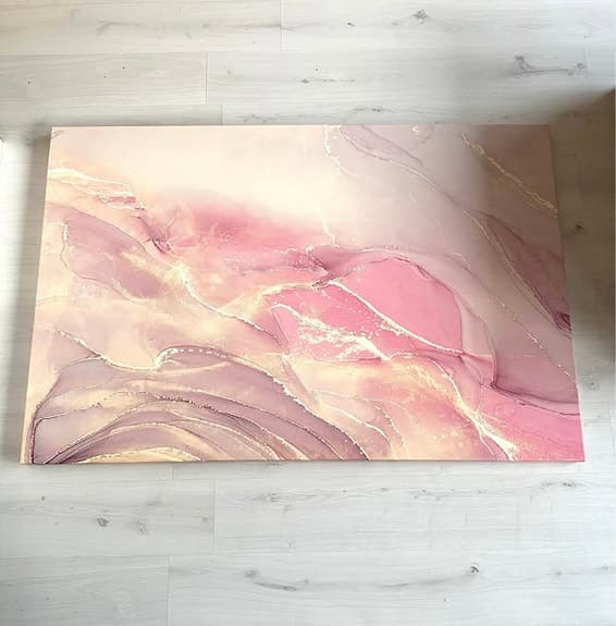 Canvastavla guld/rosa 150x100cm
