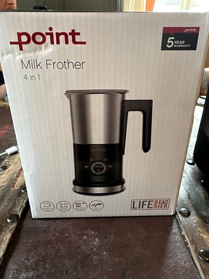 Point milk frother och coffee grinder köksapparater rostfritt stål