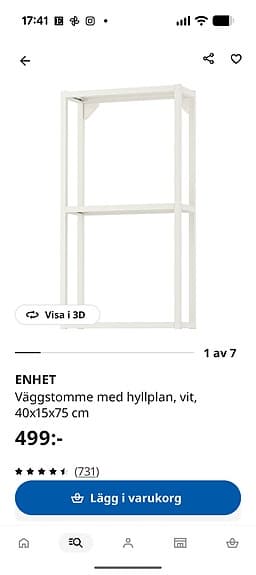 4 st Hylla Enhet vit