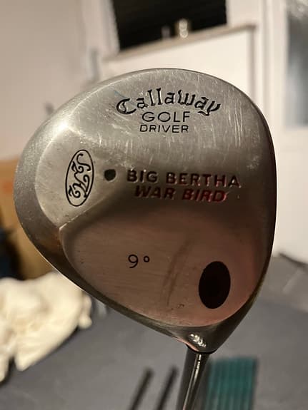 Callaway Big Bertha War Bird driver med ett spalding järnset 9-P