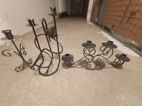 Ljusstakar smidesjärn flerarmade svart