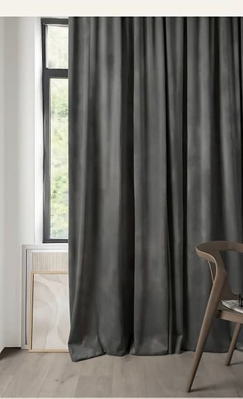 Hemtex gardin mörkgrå sammet 135x300 cm