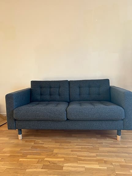 IKEA Landskrona 2-sits soffa blå tyg