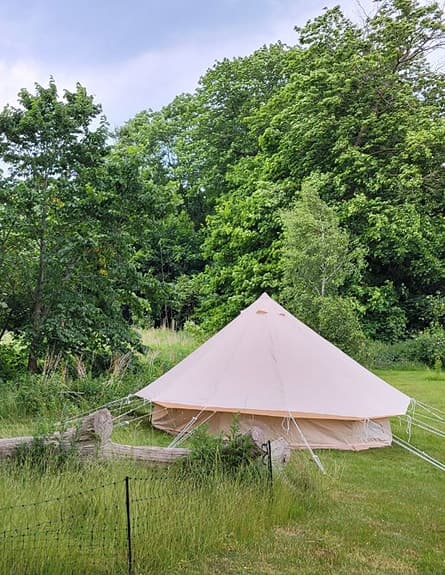Tält tipitält beige bomullscanvas,  Amaroq Glampingtält Medium för  6 personer