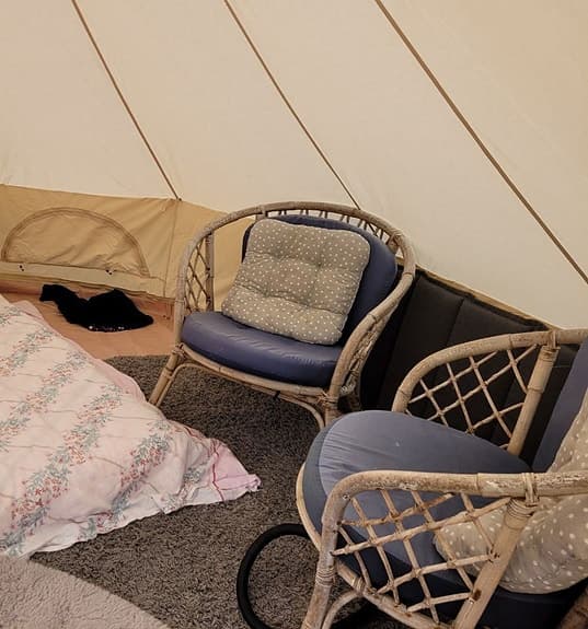 Tält tipitält beige bomullscanvas,  Amaroq Glampingtält Medium för  6 personer