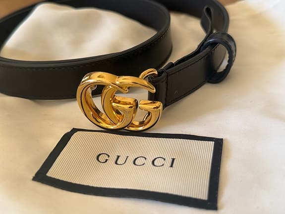 Gucci GG skärp svart läder kvinna