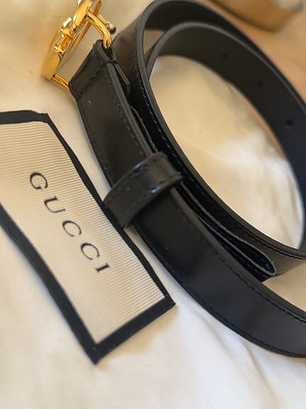 Gucci GG skärp svart läder kvinna