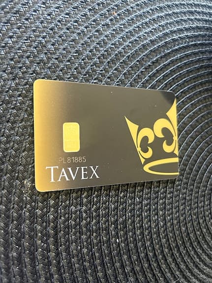 Tavex guldtacka 1 g med certifikat