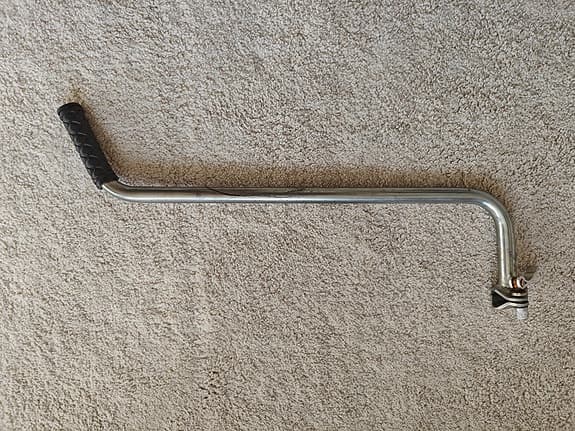 Cykelstång för barnsits metall silver med svart handtag