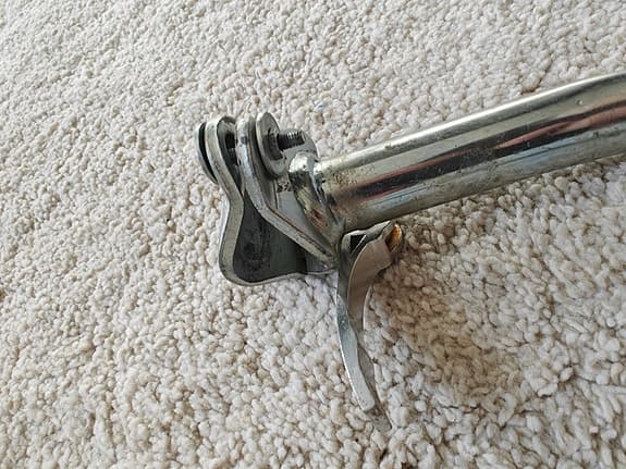 Cykelstång för barnsits metall silver med svart handtag