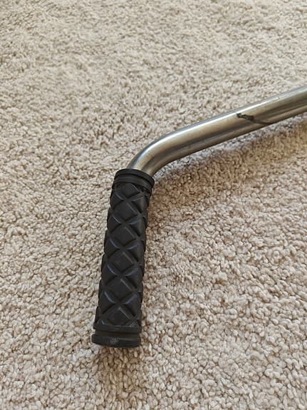 Cykelstång för barnsits metall silver med svart handtag