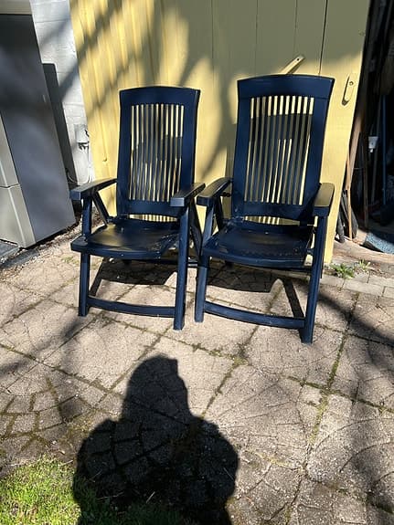 Jardin trädgårdsstolar ställbara plast blå två stycken.