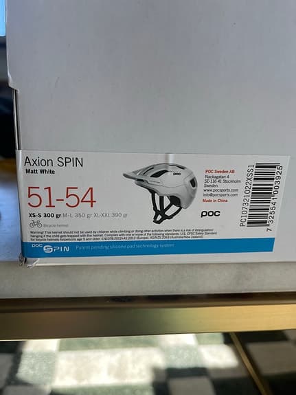POC Axion Spin cykelhjälm 51–54 cm vit