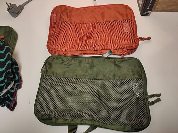 Travel Dude packkuber sets 2x grön och orange